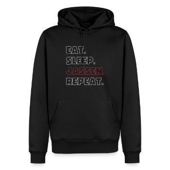 Eat Sleep Jassen Repeat - Männer Premium Bio Hoodie - Schwarz - Vorne - Nico (187cm)