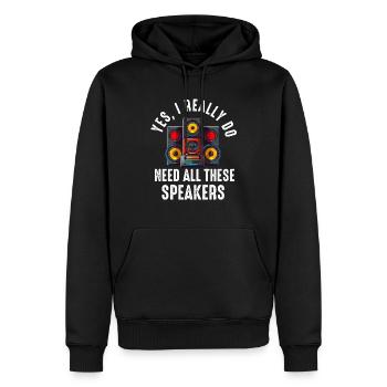 Autoradio pour haut-parleurs d’installateur audio Basse de voiture - Sweat à capuche Premium bio Homme - noir - Devant - Nico (187cm)