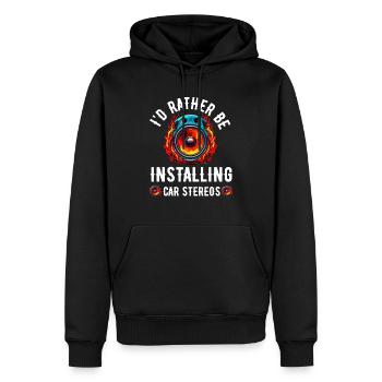 Autoradio pour haut-parleurs d’installateur audio Basse de voiture - Sweat à capuche Premium bio Homme - noir - Devant - Nico (187cm)