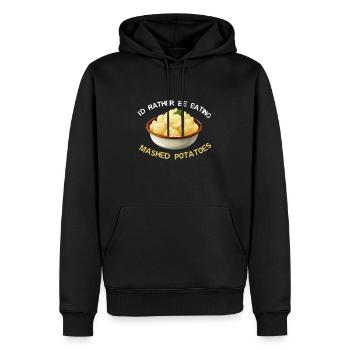 Amateur de purée de pommes de terre Nourriture de pommes de terre au beurre drôle - Sweat à capuche Premium bio Homme - noir - Devant - Nico (187cm)