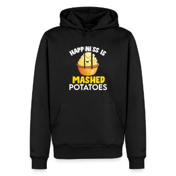 Amateur de purée de pommes de terre Nourriture de pommes de terre au beurre drôle - Sweat à capuche Premium bio Homme - noir - Devant - Nico (187cm)