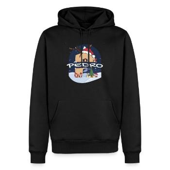 Impressionnant nom de Pedro w chapeau de père Noël dans le thème de Noël - Sweat à capuche Premium bio Homme - noir - Devant - Nico (187cm)