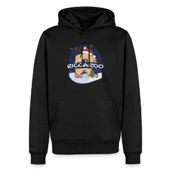 Génial nom de Riccardo w chapeau de père Noël dans le thème de Noël - Sweat à capuche Premium bio Homme - noir - Devant - Nico (187cm)