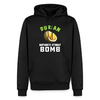 Durian Fruit Lover Drôle Durio Zibethinus Hommes - Sweat à capuche Premium bio Homme - noir - Devant - Nico (187cm)
