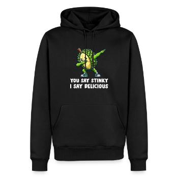 Durian Fruit Lover Drôle Durio Zibethinus Hommes - Sweat à capuche Premium bio Homme - noir - Devant - Nico (187cm)