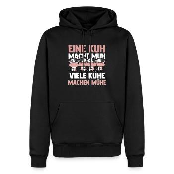 Kuh Bauernhof Kuhbauer Landwirt Rind Kühe - Männer Premium Bio Hoodie - Schwarz - Vorne - Nico (187cm)
