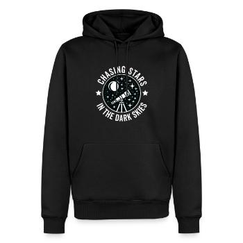 Astrophotographie Astrophotographe Astronomie - Sweat à capuche Premium bio Homme - noir - Devant - Nico (187cm)