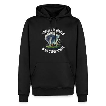 Tornado Chaser Sturm jagt Männer Frauen Kinder - Männer Premium Bio Hoodie - Schwarz - Vorne - Nico (187cm)