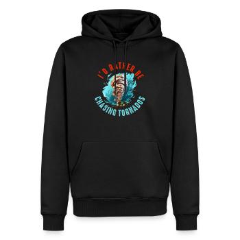 Tornado Chaser Sturm jagt Männer Frauen Kinder - Männer Premium Bio Hoodie - Schwarz - Vorne - Nico (187cm)