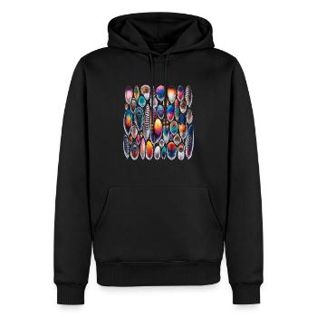 Colorful Feather Collection - Men’s Premium Organic Hoodie - black - Front - Nico (187cm)
