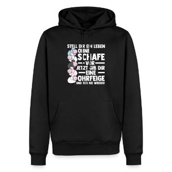 Schaf Schäfer Schäferei Bauer Landwirt Bauernhof S - Männer Premium Bio Hoodie - Schwarz - Vorne - Nico (187cm)