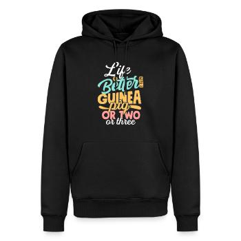 Life Is Better With A Guinea Pig Or Two Or Three C - Men’s Premium Organic Hoodie - black - Front - Nico (187cm)