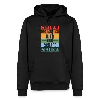 Bier Schaf Schäferei Bauer Landwirt Bauernhof Scha - Männer Premium Bio Hoodie - Schwarz - Vorne - Nico (187cm)