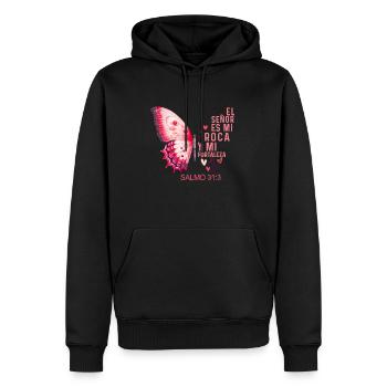 Camiseta Cristiana Para Mujer En Espanol Spanish - Men’s Premium Organic Hoodie - black - Front - Nico (187cm)