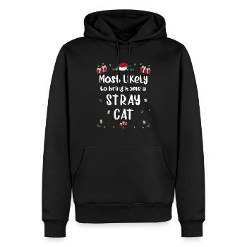Am ehesten wird man Weihnachten mit einer streunenden Katze nach Hause bringen - Männer Premium Bio Hoodie - Schwarz - Vorne - Nico (187cm)