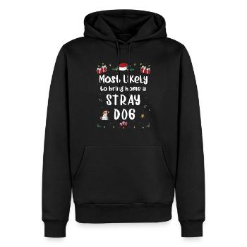 Am wahrscheinlichsten, um Weihnachten mit einem streunenden Hund nach Hause zu bringen - Männer Premium Bio Hoodie - Schwarz - Vorne - Nico (187cm)