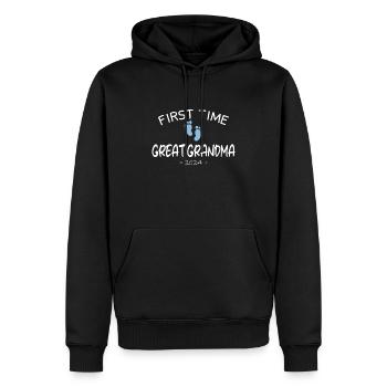 First time great grandma 2024 New Baby for granny - Men’s Premium Organic Hoodie - black - Front - Nico (187cm)