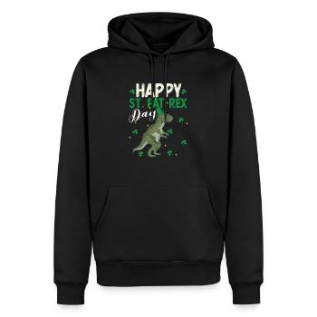 Happy St.Pat-Rex Day Saint Patrick Dinosaur - Men’s Premium Organic Hoodie - black - Front - Nico (187cm)