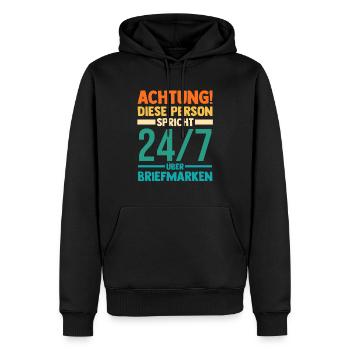 Philatelie Briefmarkensammlung Briefmarkensammler - Männer Premium Bio Hoodie - Schwarz - Vorne - Nico (187cm)