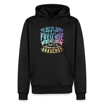 Die besten Songs sind wie Freunde..... T-Shirt - Männer Premium Bio Hoodie - Schwarz - Vorne - Nico (187cm)