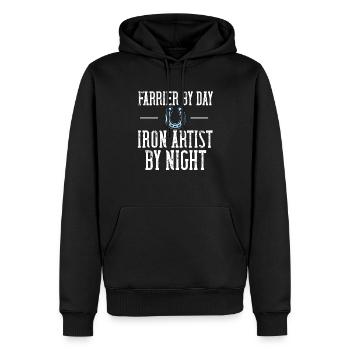 Drôle de maréchal-ferrant fers à cheval Installateur de sabots de chevaux - Sweat à capuche Premium bio Homme - noir - Devant - Nico (187cm)