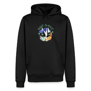 Danse irlandaise Drôle de la Saint-Patrick Danse Irlande - Sweat à capuche Premium bio Homme - noir - Devant - Nico (187cm)