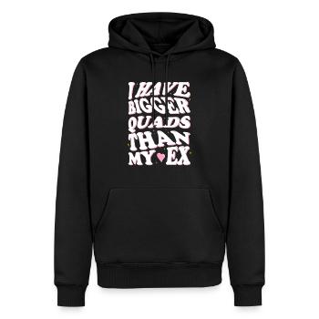 J’ai de plus gros quadriceps que mon ex - Sweat à capuche Premium bio Homme - noir - Devant - Nico (187cm)
