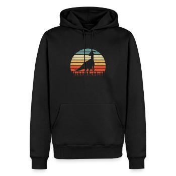 Vintage Parasaurolophus Dinosaurus Sonnenuntergang Retro - Männer Premium Bio Hoodie - Schwarz - Vorne - Nico (187cm)