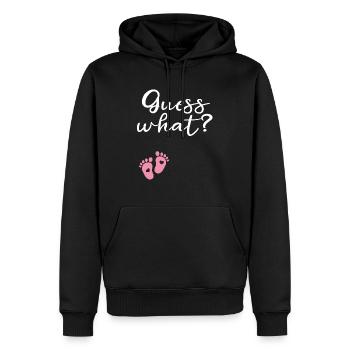 Raten Sie mal, welche Schwangerschaftsankündigung Frau - Männer Premium Bio Hoodie - Schwarz - Vorne - Nico (187cm)