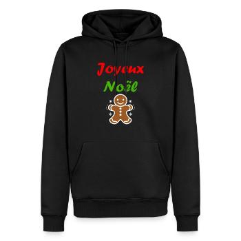 Joyeux noel pain d'épice - Sweat à capuche Premium bio Homme - noir - Devant - Nico (187cm)