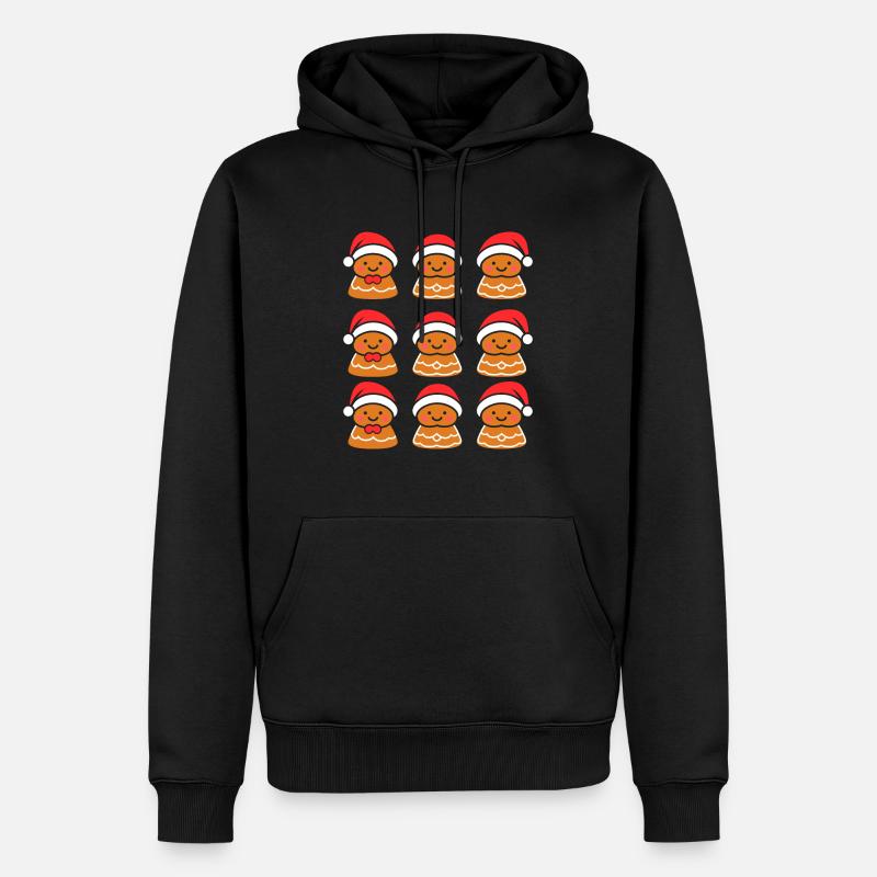 Lebkuchenmann - Männer Premium Bio Hoodie - Schwarz
