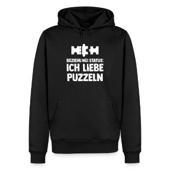 Puzzlefan Puzzler Beziehungsstatus Puzzleteile Puz - Männer Premium Bio Hoodie - Schwarz - Vorne - Nico (187cm)