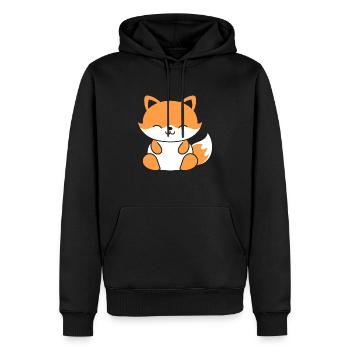 J'aime les renards - Sweat à capuche Premium bio Homme - noir - Devant - Nico (187cm)