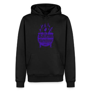 Funny Salem Witch Trial Survivor Halloween - Men’s Premium Organic Hoodie - black - Front - Nico (187cm)