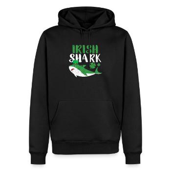 Irischer Hai Grün Lustig St Patricks Day Tier - Männer Premium Bio Hoodie - Schwarz - Vorne - Nico (187cm)