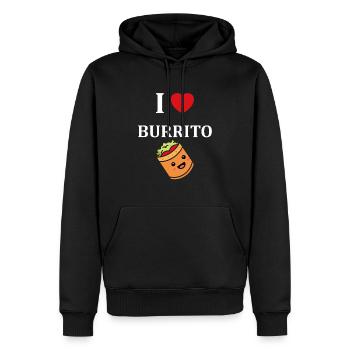Amour Petit burrito - Sweat à capuche Premium bio Homme - noir - Devant - Nico (187cm)