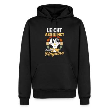 Leicht Abgelenkt Durch Pinguine - Männer Premium Bio Hoodie - Schwarz - Vorne - Nico (187cm)