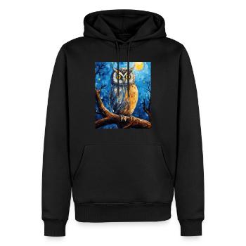 Peinture Night Owl van Gogh - Sweat à capuche Premium bio Homme - noir - Devant - Nico (187cm)