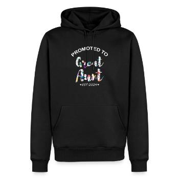 Promoted to Great Aunt Est 2024 - Men’s Premium Organic Hoodie - black - Front - Nico (187cm)