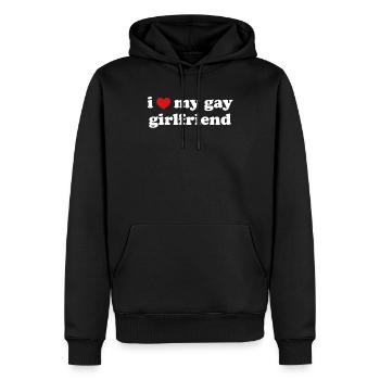 Ich liebe meine schwule Freundin LGBTQ-Beziehung - Männer Premium Bio Hoodie - Schwarz - Vorne - Nico (187cm)