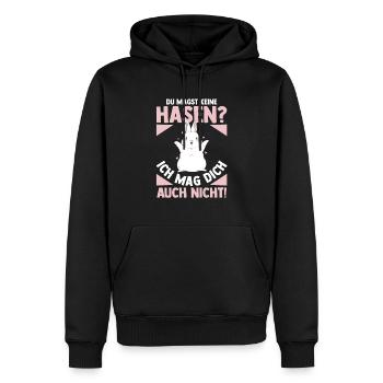 Kaninchen Hase - Männer Premium Bio Hoodie - Schwarz - Vorne - Nico (187cm)