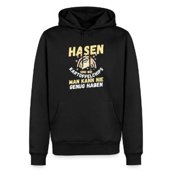 Kaninchen Hase - Männer Premium Bio Hoodie - Schwarz - Vorne - Nico (187cm)