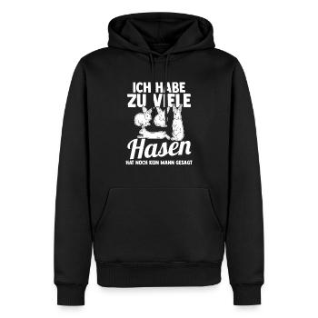 Kaninchen Hase - Männer Premium Bio Hoodie - Schwarz - Vorne - Nico (187cm)