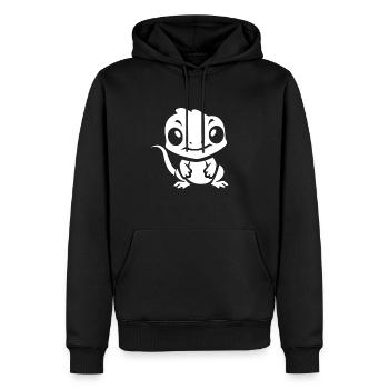 christmas reindeer cute funny smile with christmas - Sweat à capuche Premium bio Homme - noir - Devant - Nico (187cm)