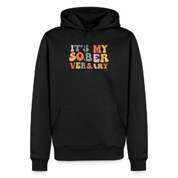 Women Sobriety - Men’s Premium Organic Hoodie - black - Front - Nico (187cm)
