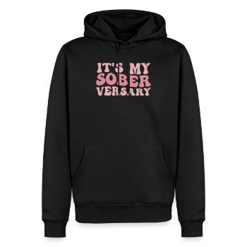 frauen nüchterne erholung groovy wellig retro - Männer Premium Bio Hoodie - Schwarz - Vorne - Nico (187cm)