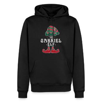 Garbriel elfe famille Match groupe papa Noël - Sweat à capuche Premium bio Homme - noir - Devant - Nico (187cm)