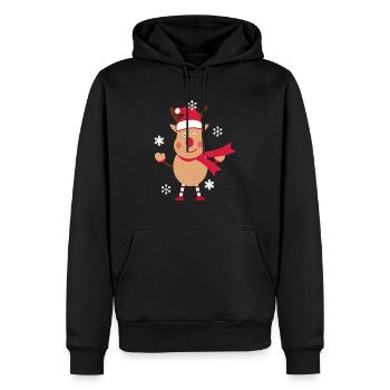 Renne de Noël - Sweat à capuche Premium bio Homme - noir - Devant - Nico (187cm)