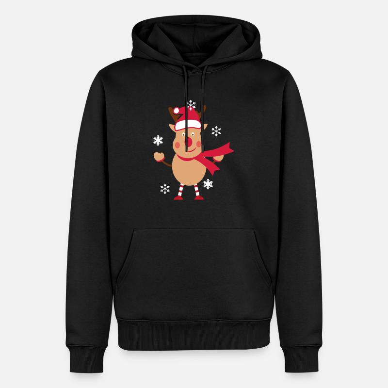 Renne de Noël - Sweat à capuche Premium bio Homme - noir