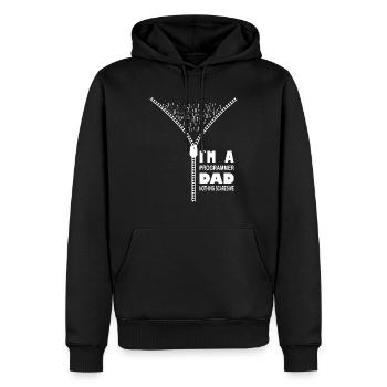 Ich bin ein Programmierer, Vater, nichts macht mir Angst - Männer Premium Bio Hoodie - Schwarz - Vorne - Nico (187cm)